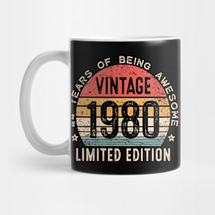 44 Years Old Vintage 1980 Limited Edition 44th Birthday Mug